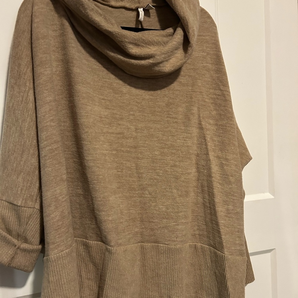 Cato Taupe Cowl Neck Sweater